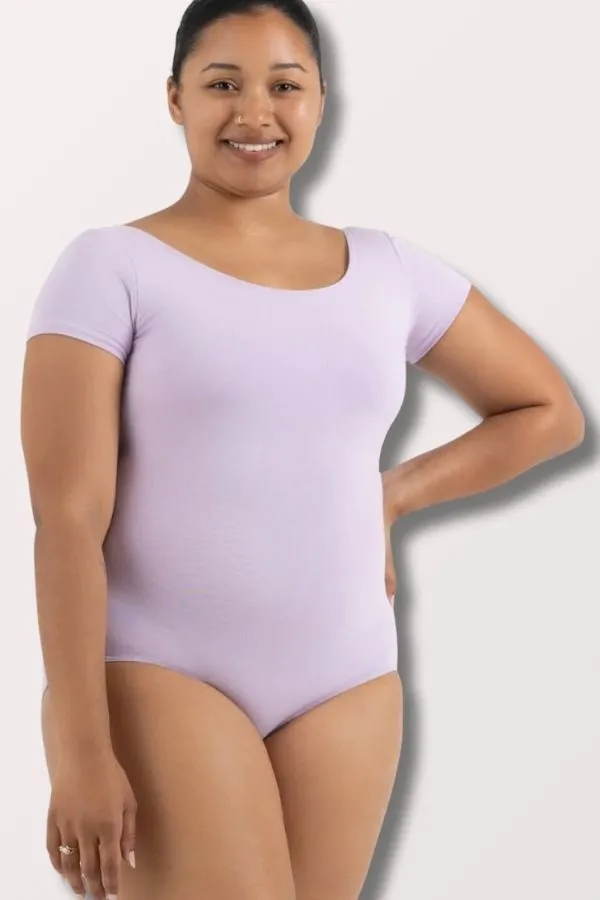 Short Sleeve Cotton/Lycra Leotard - Lavender