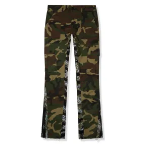 Suavo World Cargo Flare Trousers Camo