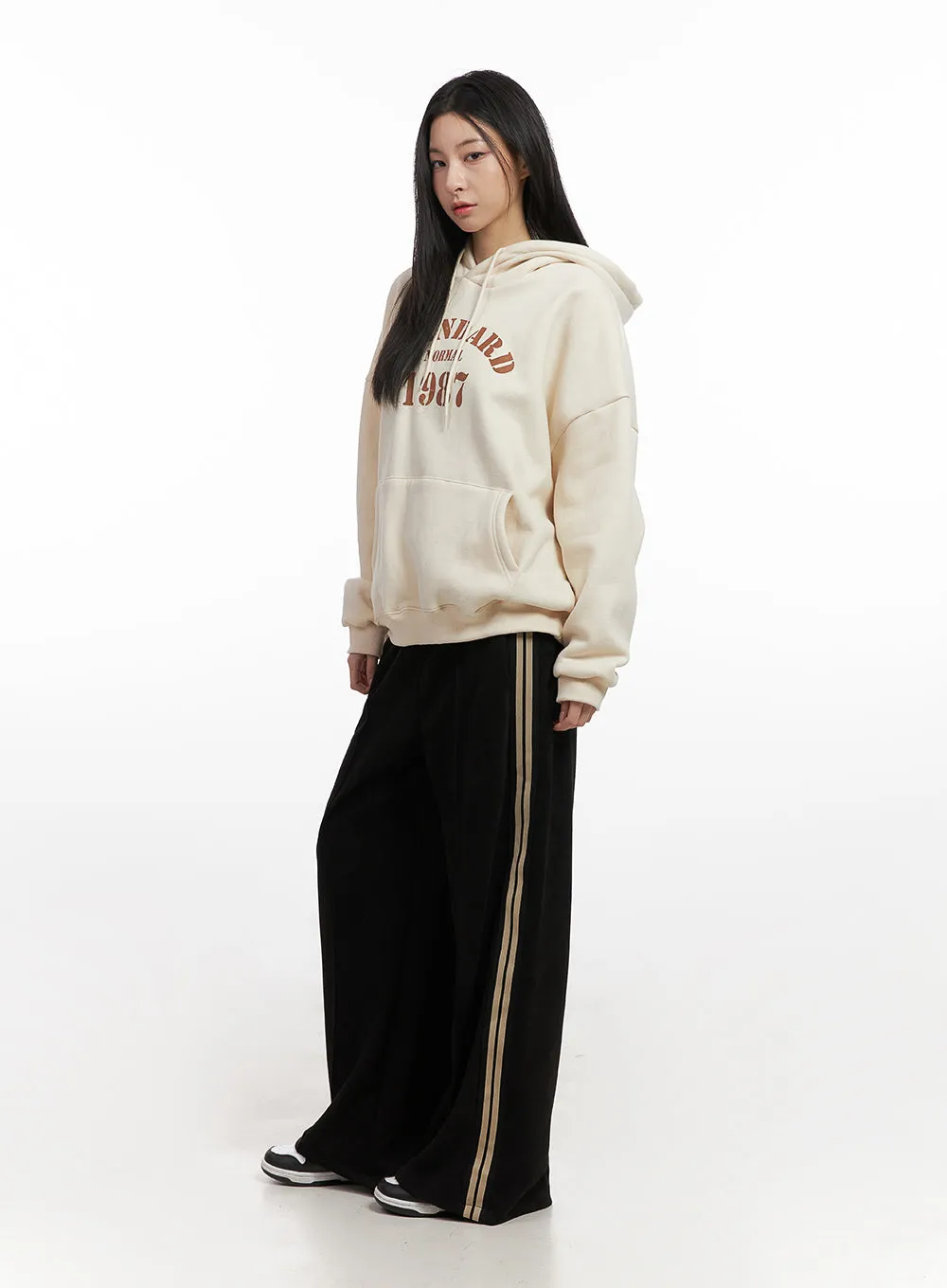 Suede Flared Wide Fit Pants CN428