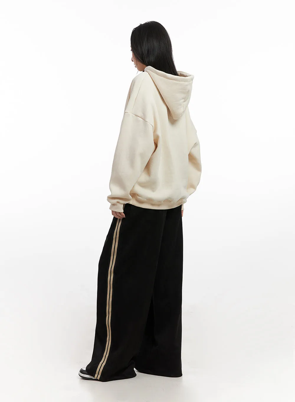 Suede Flared Wide Fit Pants CN428