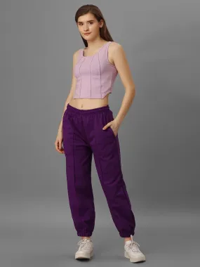 SXV Basic CO-ORDS set : lavender Corset Croptop And joggers Combo