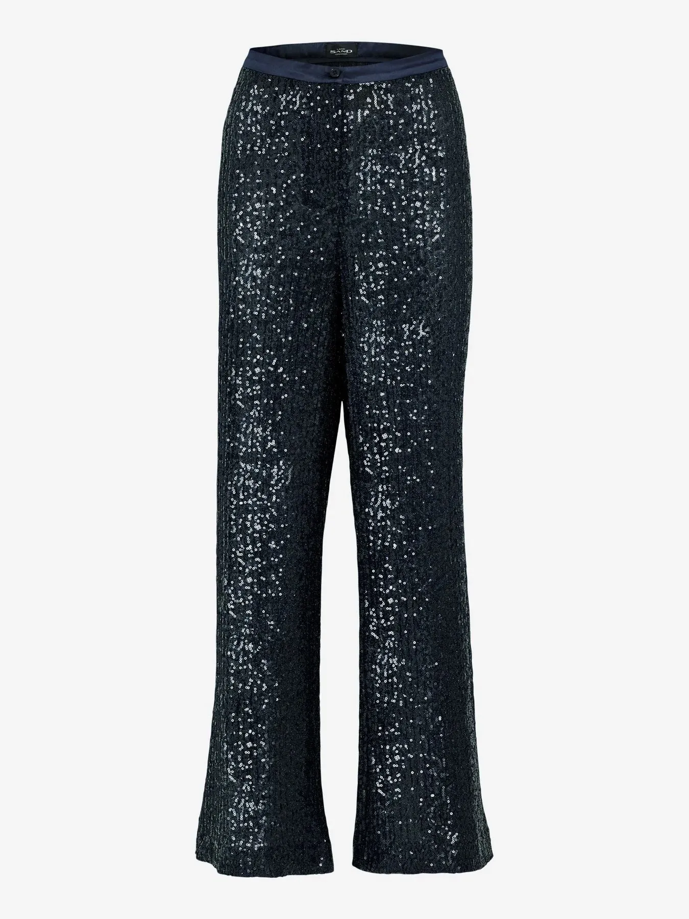 Tailored Sequined Trousers - Dark Navy
