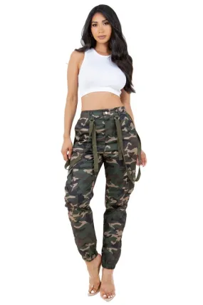TEEK - SUSPENDER CAMO CARGO PANTS