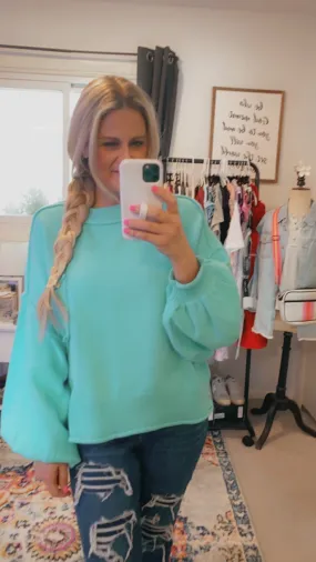 Terri teal spring sweater