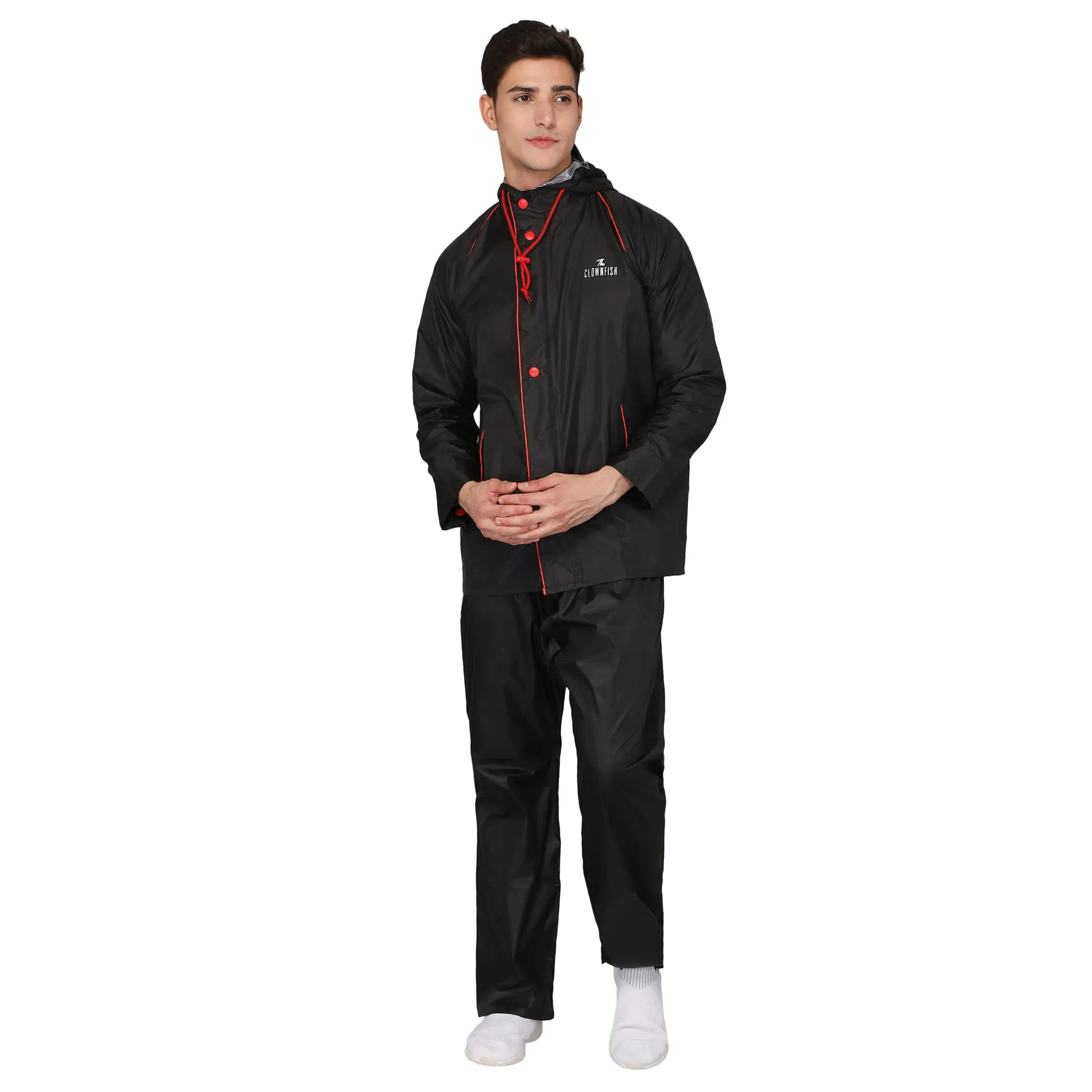 THE CLOWNFISH Men's Solid Raincoat (CAPTAIN-202-XXL-GR_Grey_XX-Large)