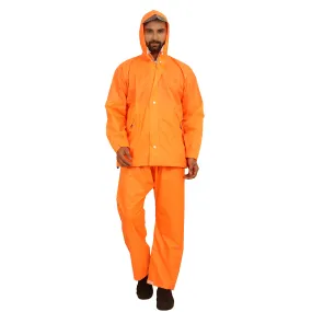 THE CLOWNFISH Rain Coat for Men Waterproof for Bike Raincoat for Men with Hood. Set of Top and Bottom. Classic Series (Orange, XX-Large)