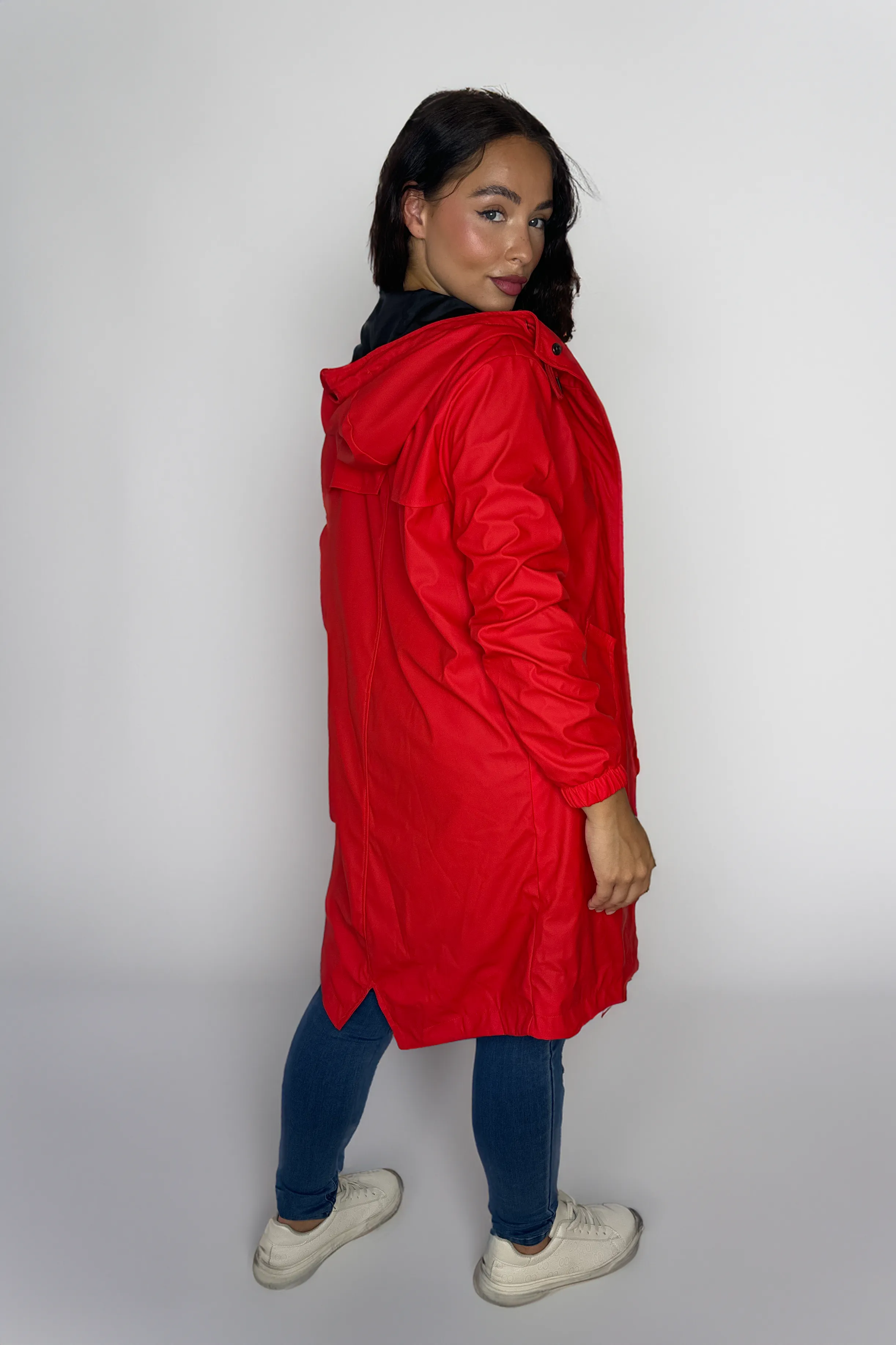 Water Proof Hooded Knee Length Raincoat