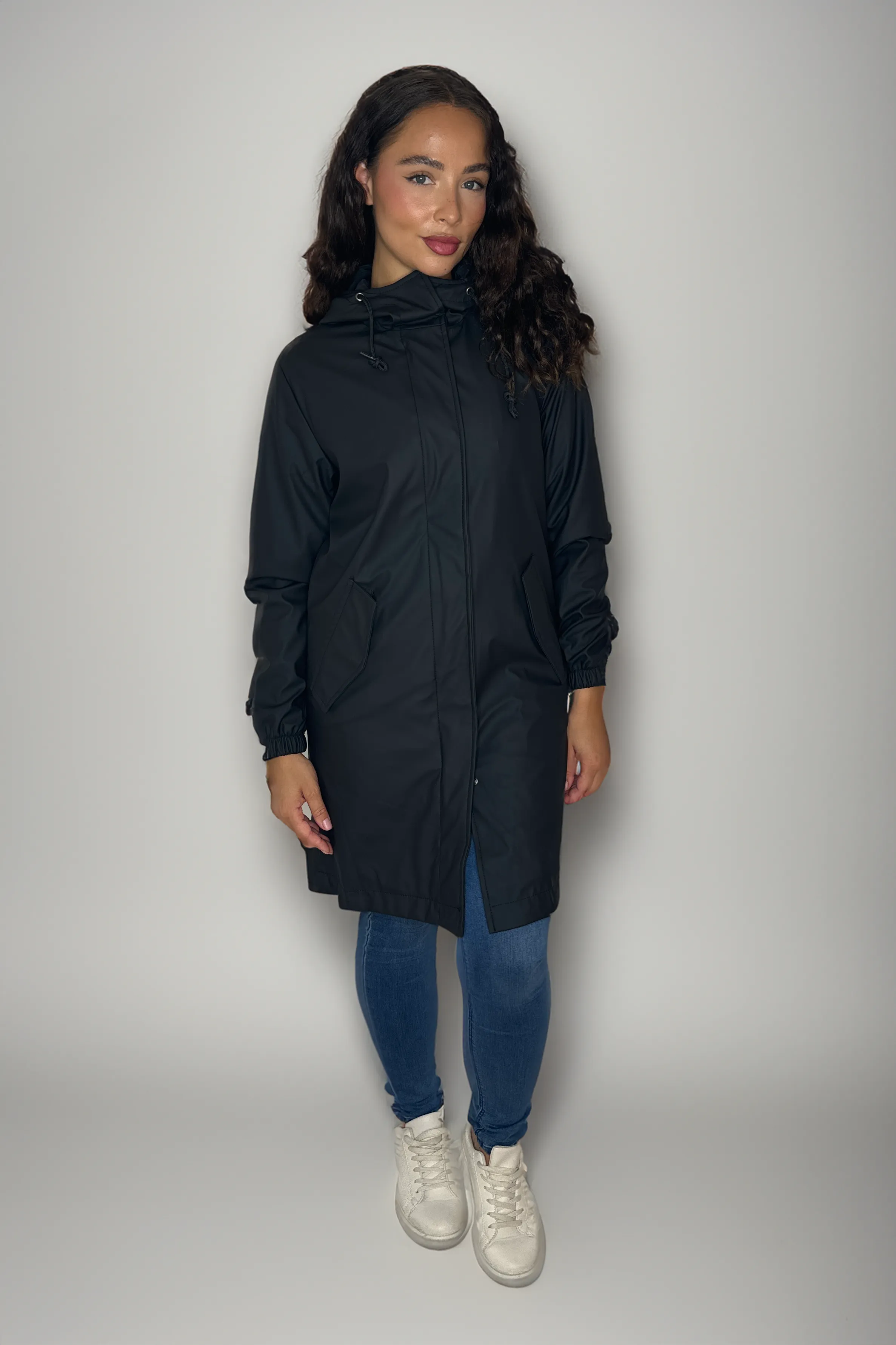 Water Proof Hooded Knee Length Raincoat
