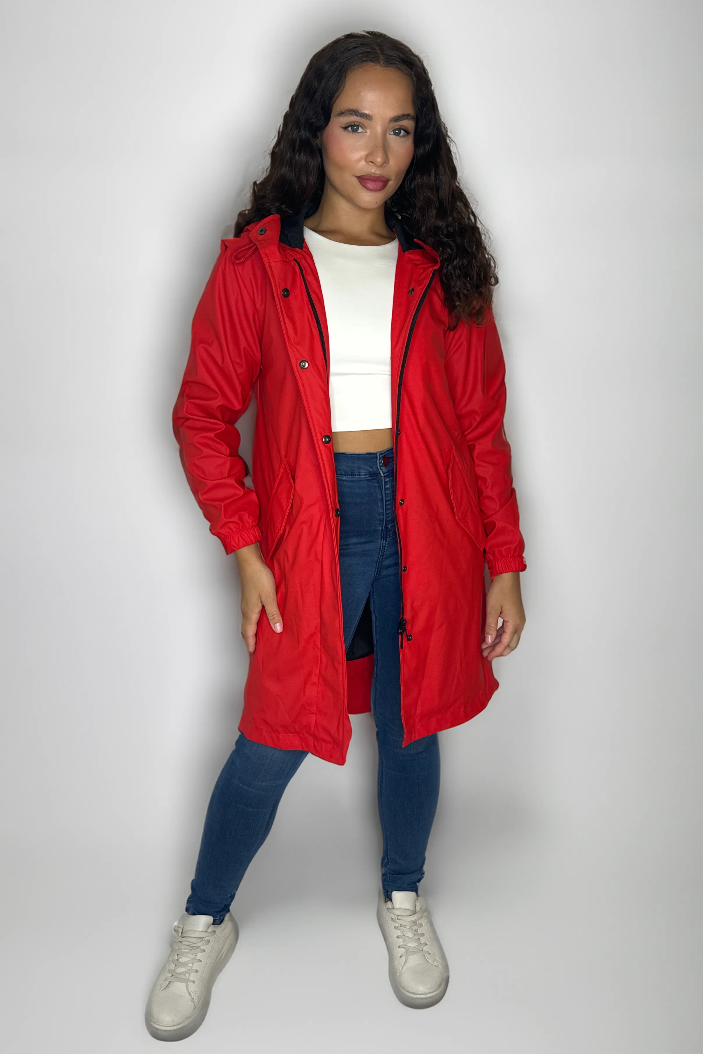 Water Proof Hooded Knee Length Raincoat