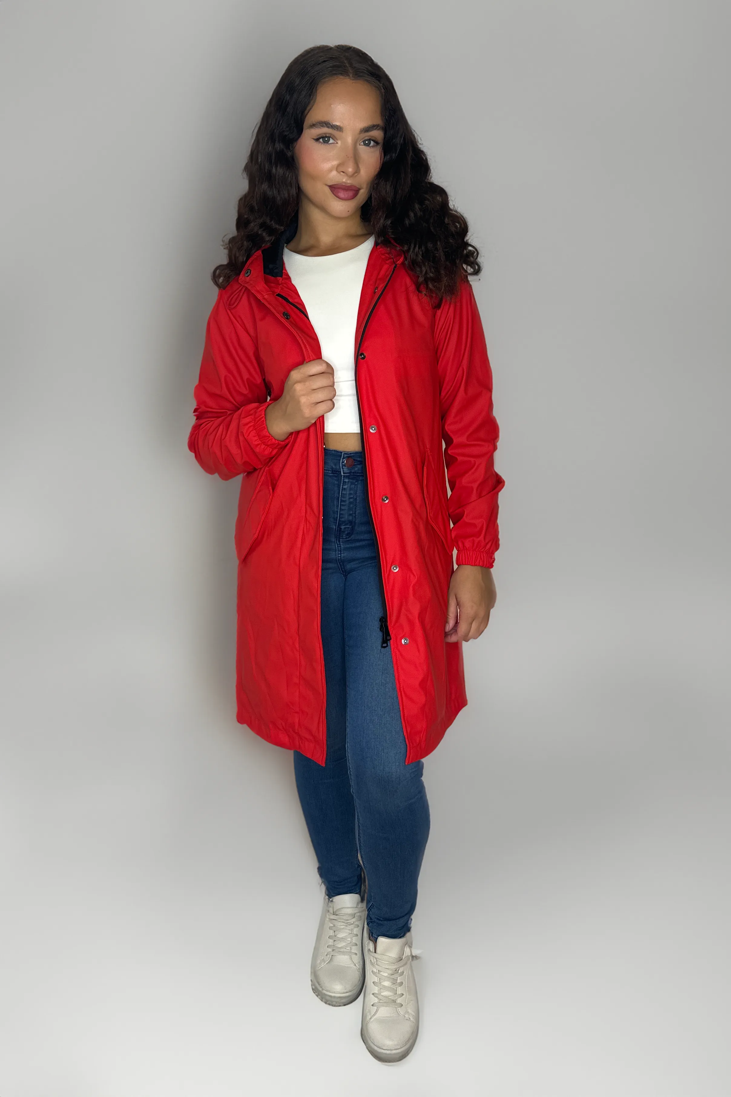 Water Proof Hooded Knee Length Raincoat