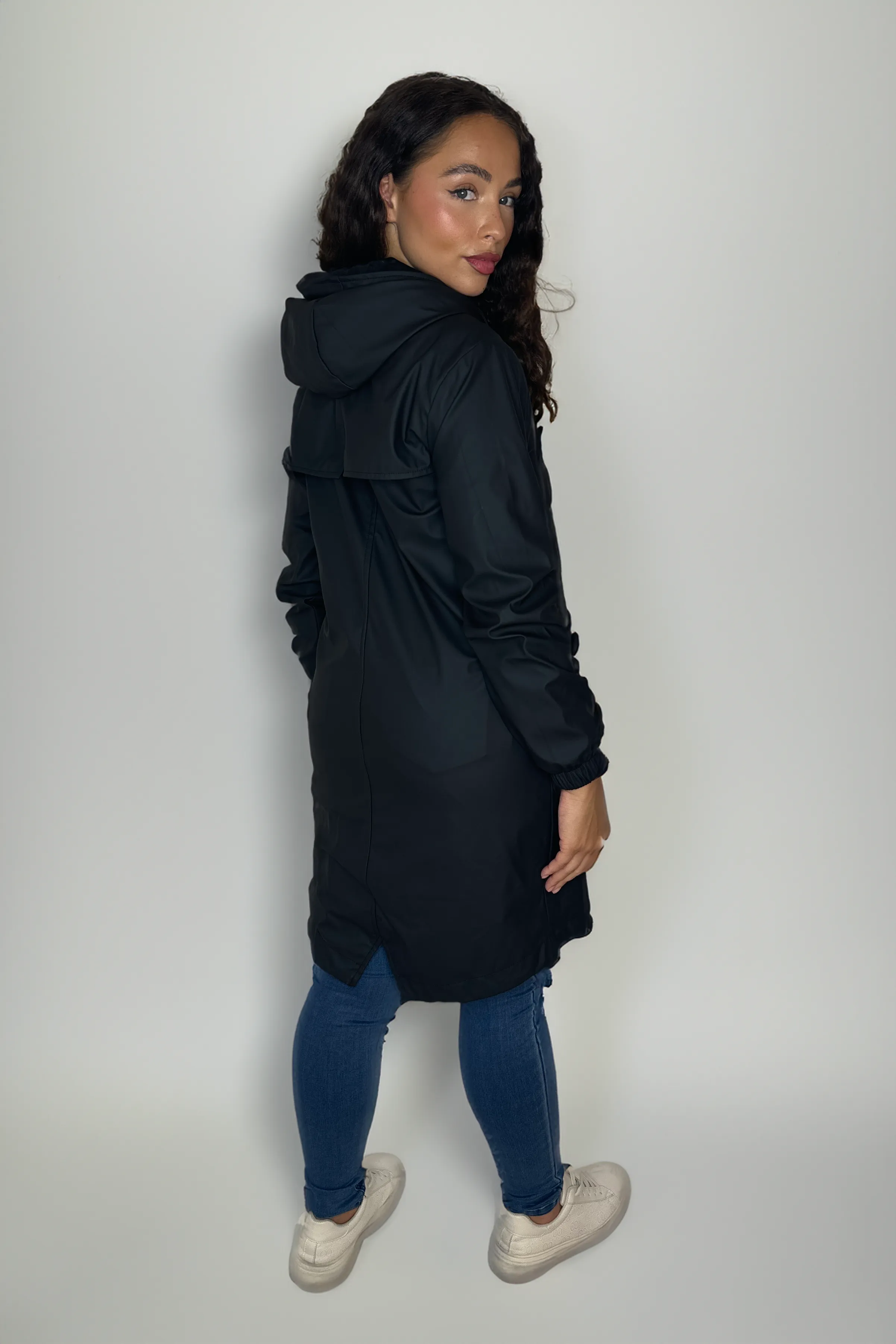 Water Proof Hooded Knee Length Raincoat