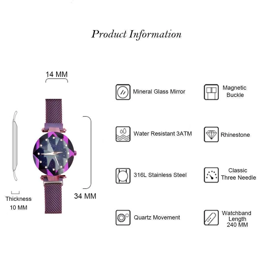 Women Starry Waterproof Watch
