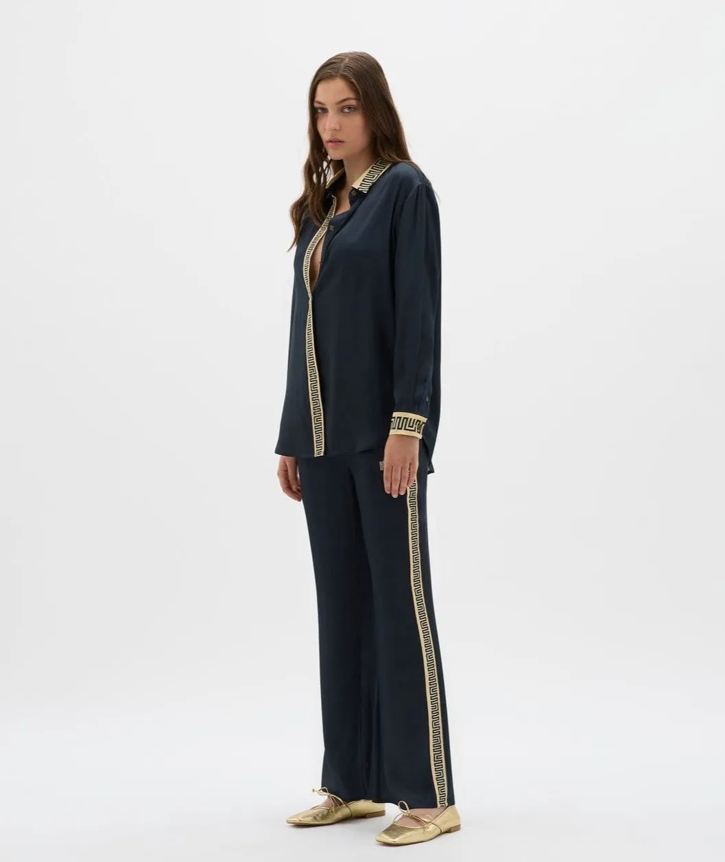 Yin Navy Contrast Pant