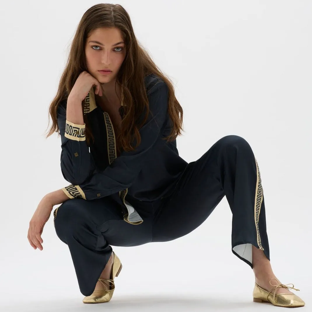 Yin Navy Contrast Pant
